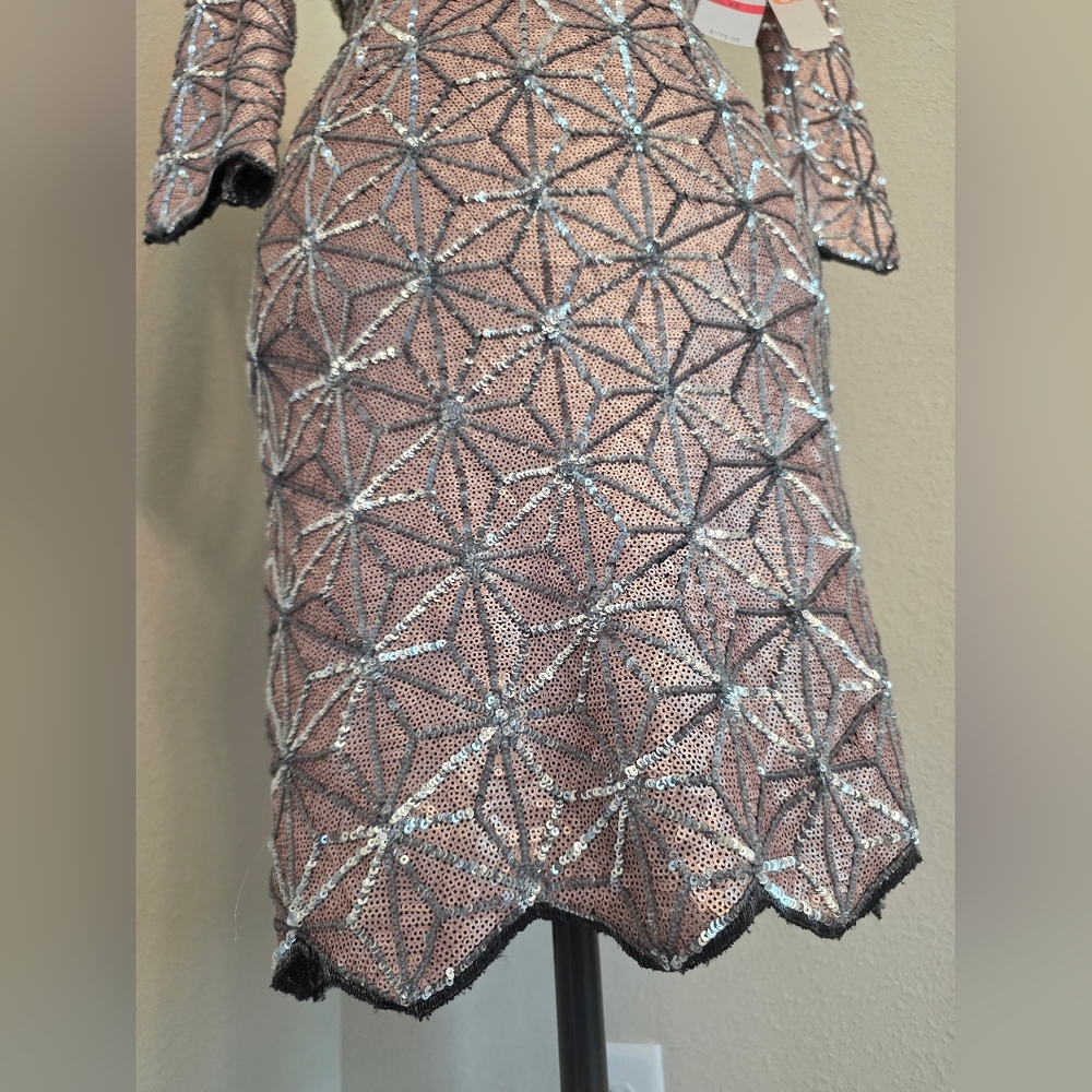 Gianni Bini Pink and Silver Sequin Dress - Picture 8 of 9